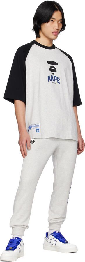 BAPE White & Navy Patent Leather Sneakers - Picture 4