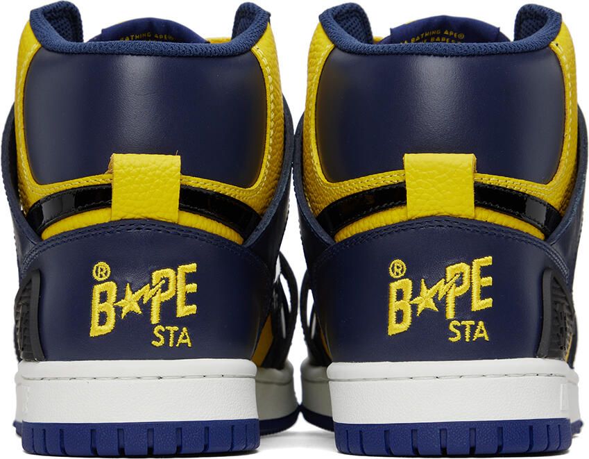 BAPE Yellow & Navy Sta 93 Hi Sneakers
