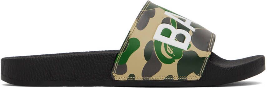 BAPE Green & Black ABC Camo Slides