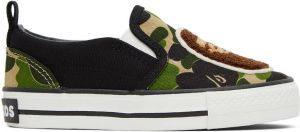 BAPE Kids Green Camo Ape Head Sneakers