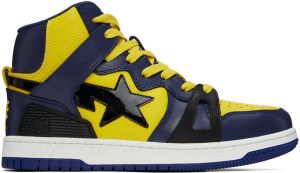BAPE Yellow & Navy Sta 93 Hi Sneakers