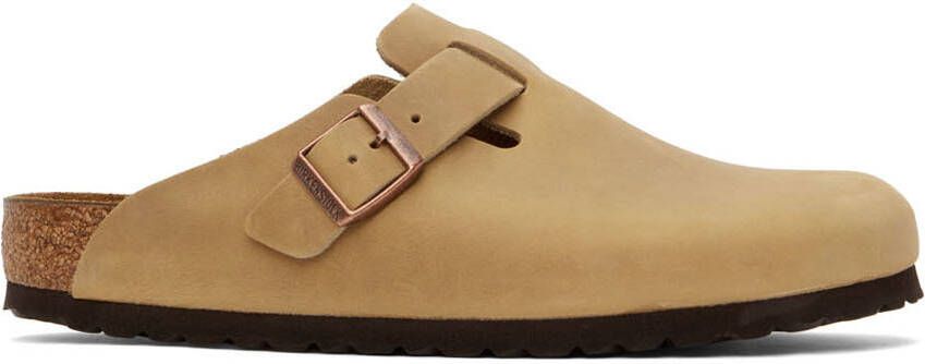 Birkenstock Beige Regular Boston Clogs - Picture 2