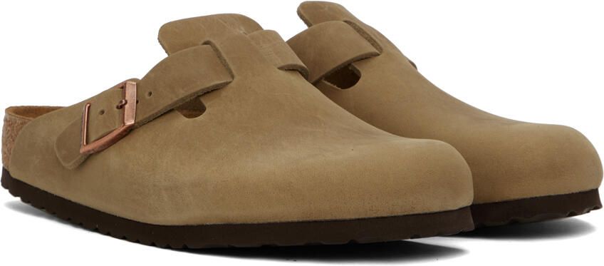 Birkenstock Beige Regular Boston Clogs - Picture 2