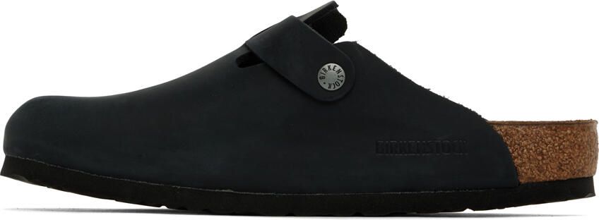 Birkenstock Black Oiled Leather Boston Loafers - Picture 5