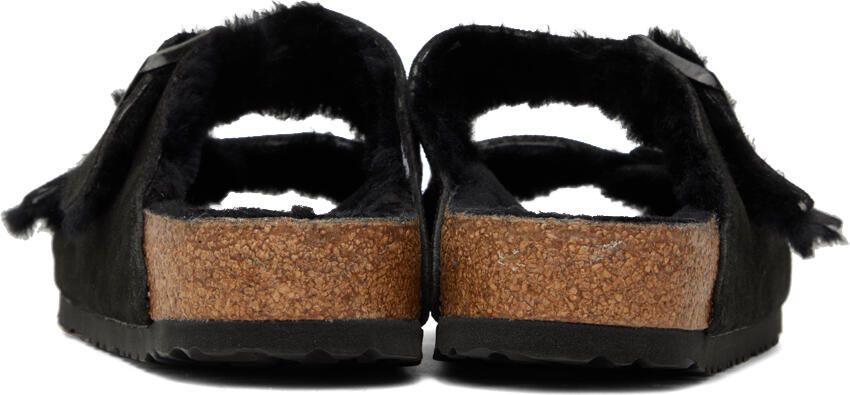 Birkenstock Black Regular Arizona Shearling Sandals