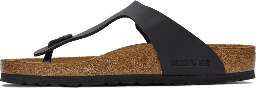 Birkenstock Black Regular Birko-Flor Gizeh Sandals - Picture 4
