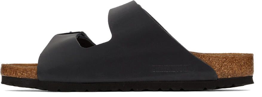 Birkenstock Black Regular Oiled Leather Arizona Sandals - Picture 3