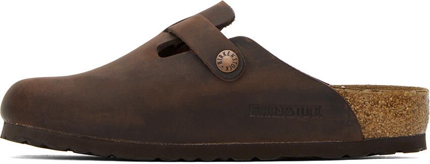 Birkenstock Brown Regular Boston Clogs - Picture 4