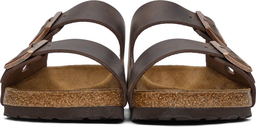 Birkenstock Brown Regular Leather Arizona Sandals - Picture 3