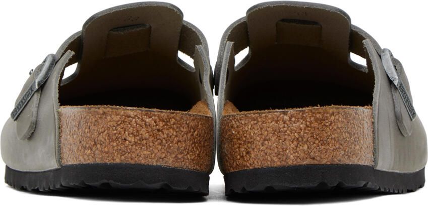 Birkenstock Gray Boston Soft Footbed Loafers