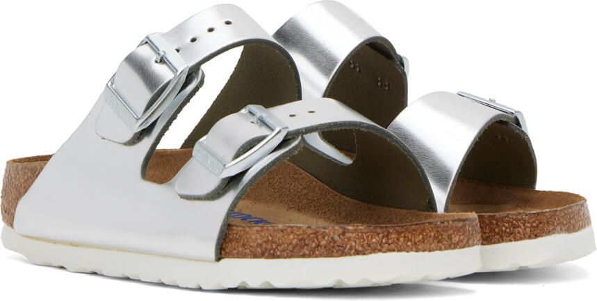 Birkenstock Silver Arizona Soft Footbed Sandals - Picture 2