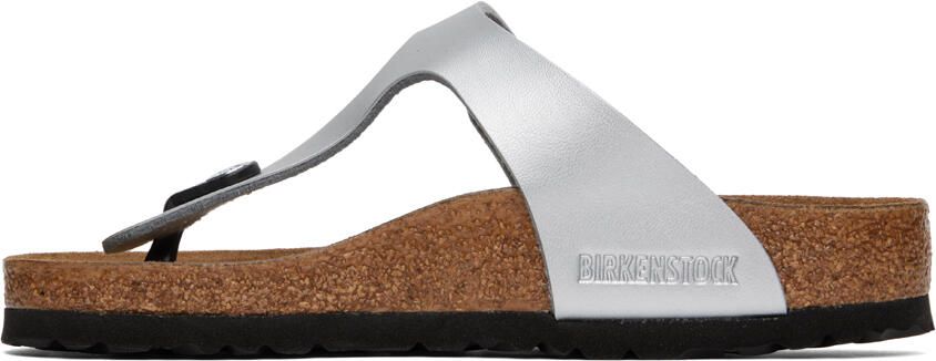 Birkenstock Silver Regular Gizeh Sandals - Picture 3