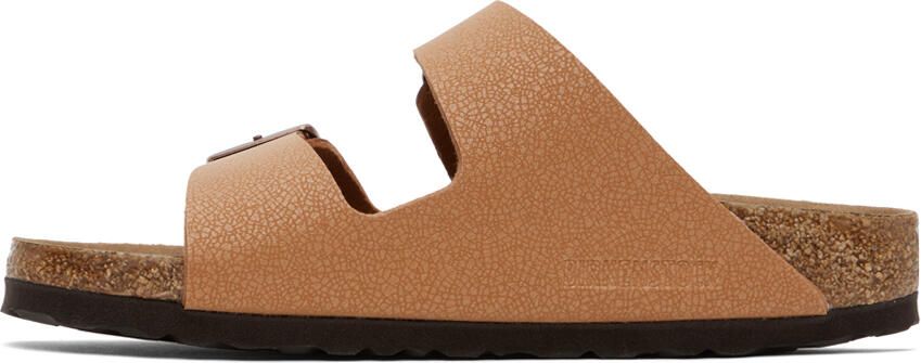 Birkenstock Tan Narrow Arizona Faux-Leather Sandals - Picture 4