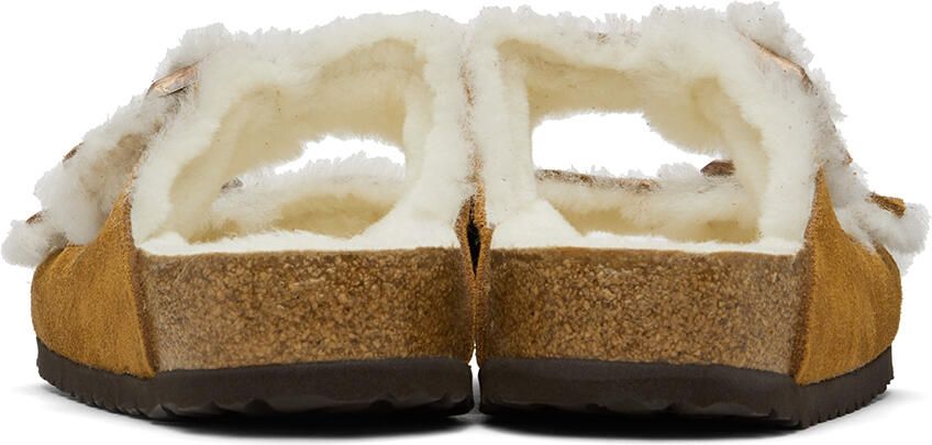 Birkenstock Tan Regular Shearling Arizona Sandals - Picture 5
