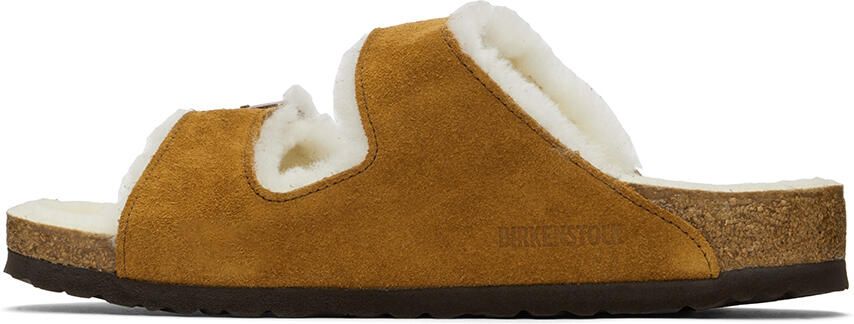 Birkenstock Tan Regular Shearling Arizona Sandals - Picture 3