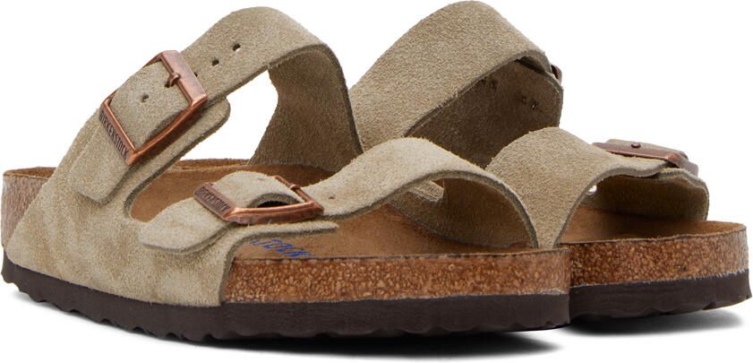 Birkenstock Taupe Regular Arizona Soft Footbed Sandals - Picture 3