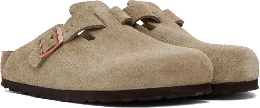 Birkenstock Taupe Boston Soft Footbed Loafers - Picture 2