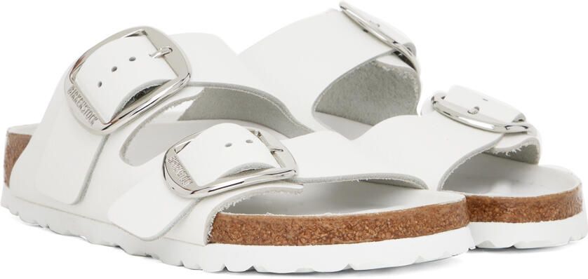 Birkenstock White Narrow Arizona Big Buckle Sandals