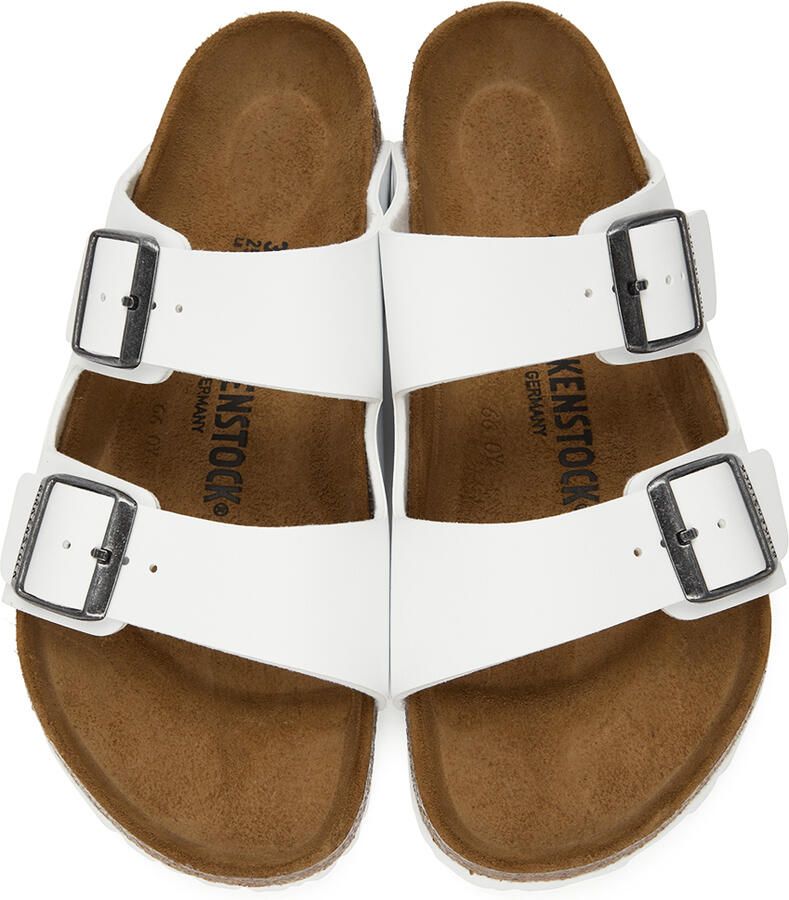 Birkenstock White Regular Birko-Flor Arizona Sandals