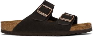 Birkenstock Brown Suede Soft Footbed Arizona Sandals