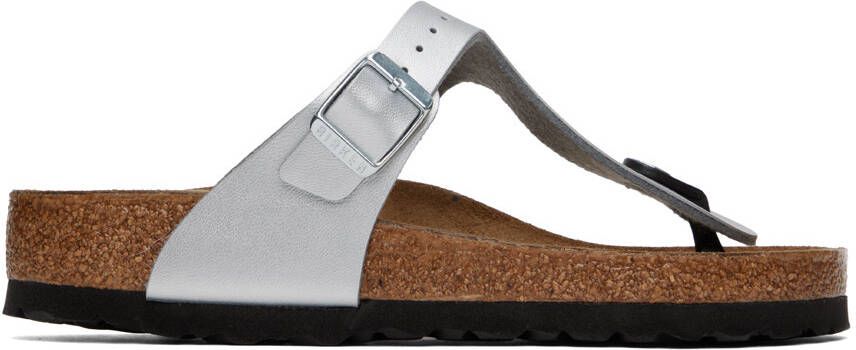 Birkenstock Silver Regular Gizeh Sandals