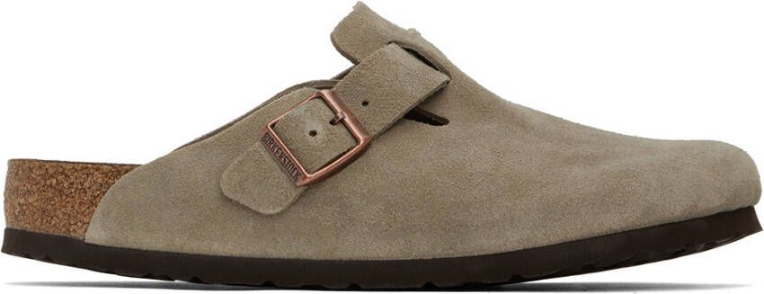 Birkenstock Taupe Boston Soft Footbed Loafers - Picture 2