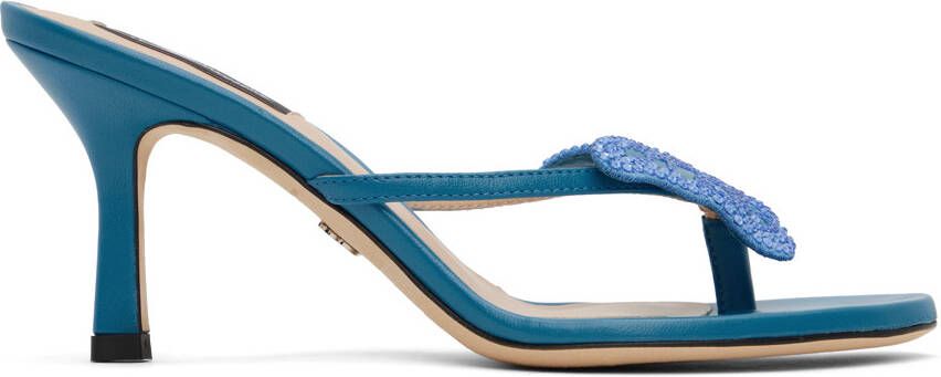 Blumarine Blue Butterfly Heeled Sandals