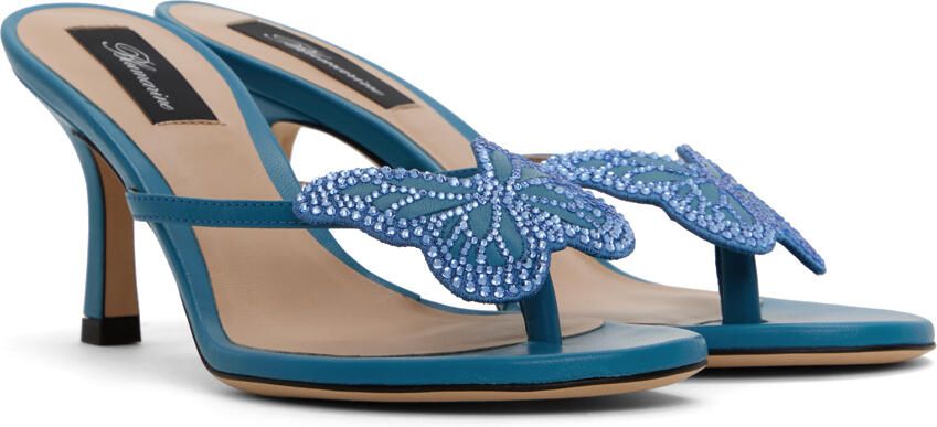 Blumarine Blue Butterfly Heeled Sandals - Picture 2