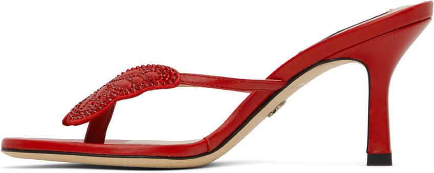 Blumarine Red Butterfly Thong Sandals - Picture 3