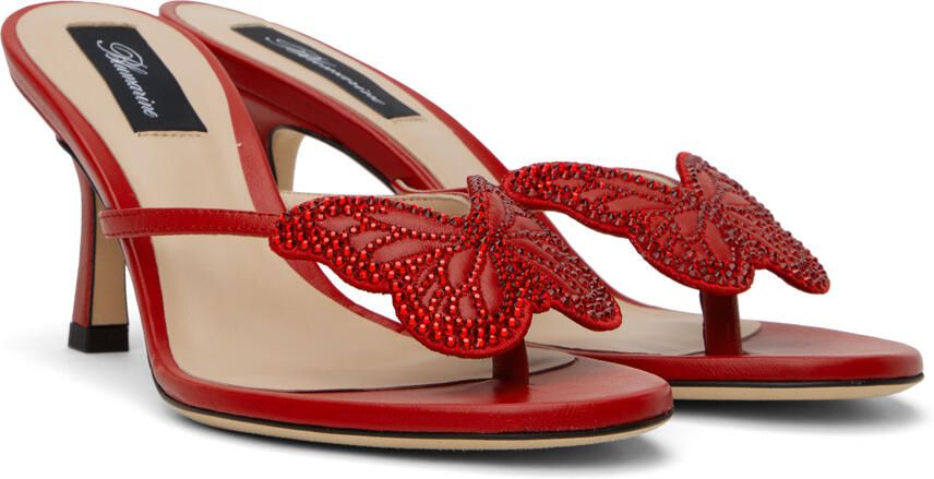 Blumarine Red Butterfly Thong Sandals - Picture 2