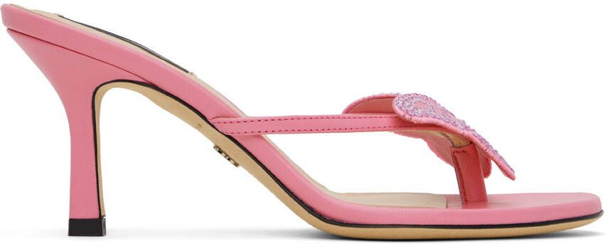 Blumarine Pink Butterfly Thong Sandals