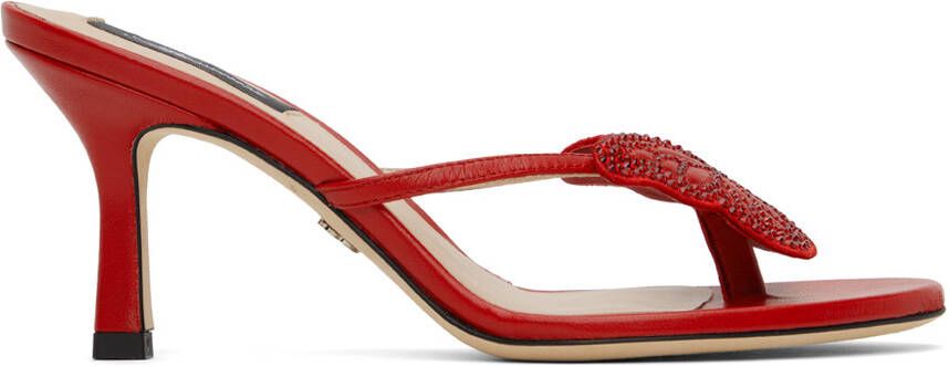 Blumarine Red Butterfly Thong Sandals