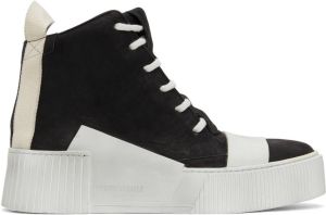 Boris Bidjan Saberi Black & Off-White Suede Bamba 1.1 High Top Sneakers