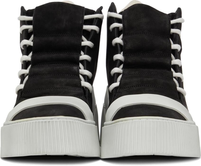 Boris Bidjan Saberi Black & Off-White Suede Bamba 1.1 High Top Sneakers - Picture 2