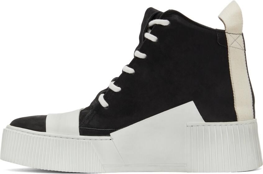 Boris Bidjan Saberi Black & Off-White Suede Bamba 1.1 High Top Sneakers - Picture 4