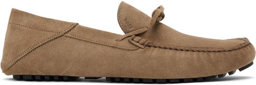 BOSS Beige Knotted Trim Loafers
