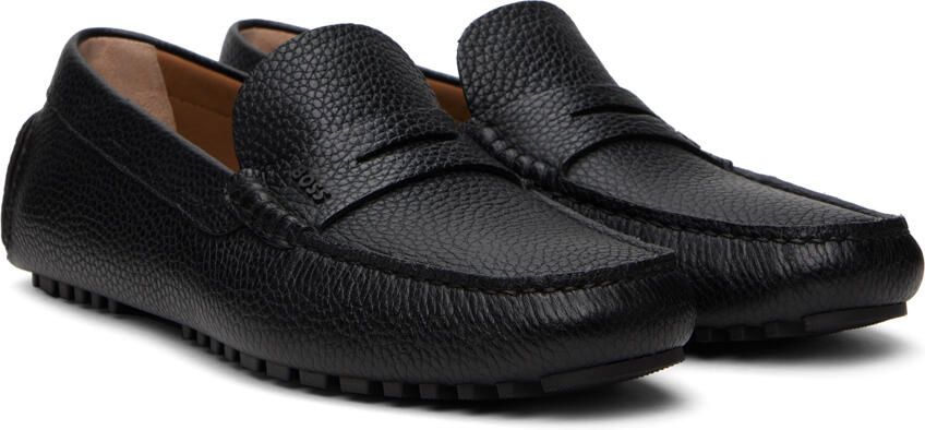 BOSS Black Strap Loafers - Picture 2