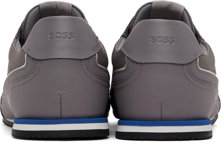 BOSS Gray Paneled Sneakers