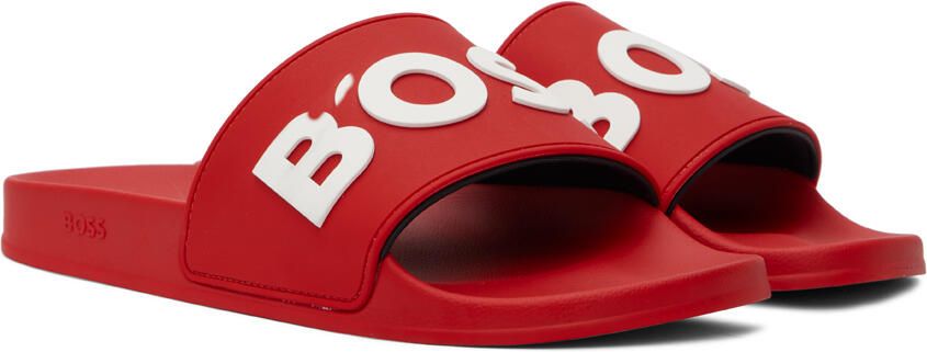 BOSS Red Raised Contrast Logo Slides - Picture 2