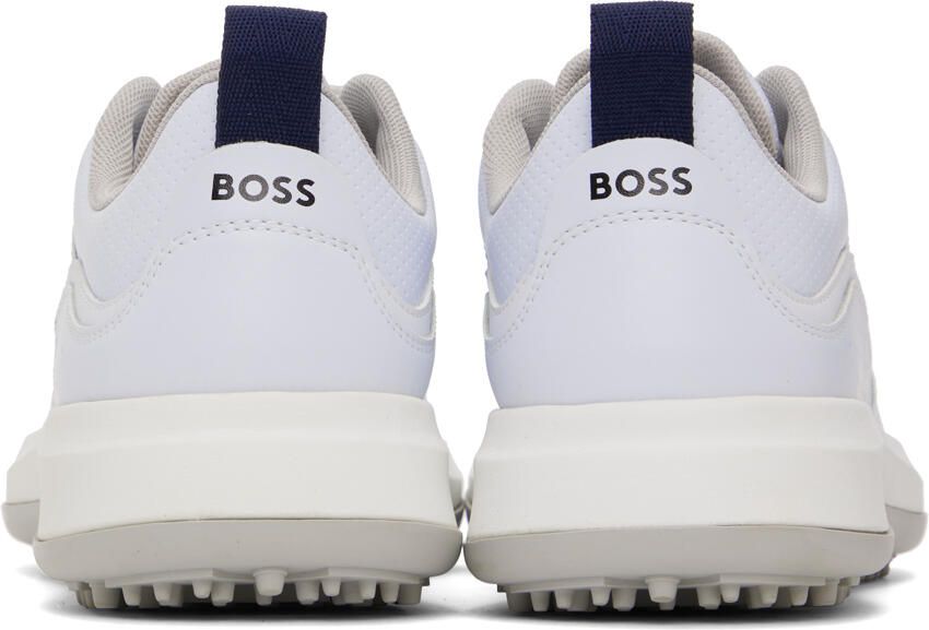 BOSS White Perforated Sneakers