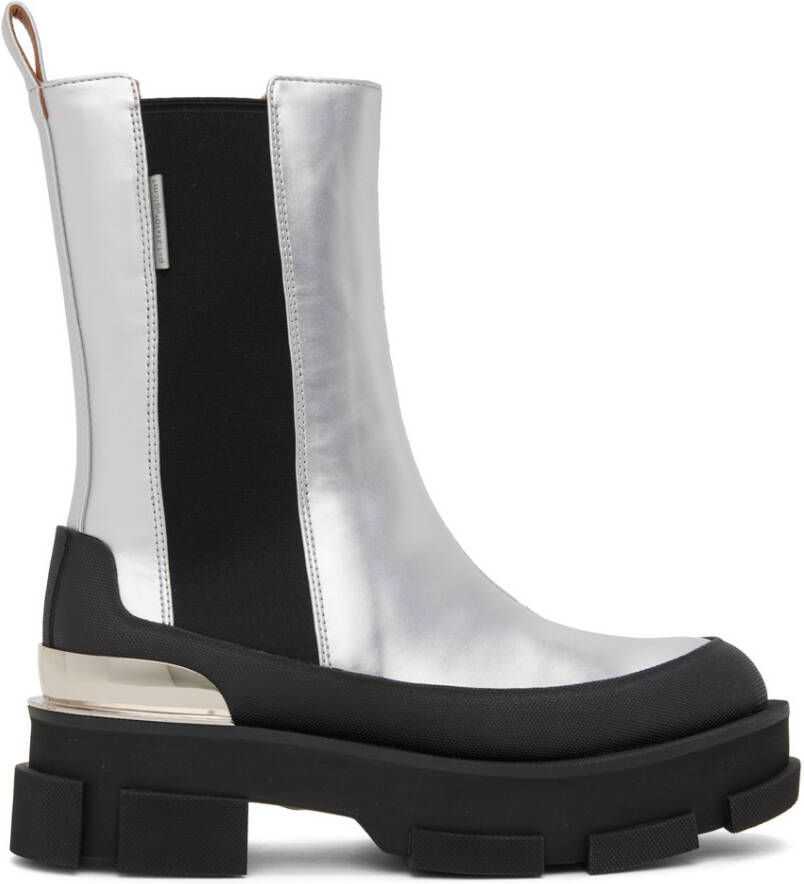 both Silver Gao Platform Chelsea Boots