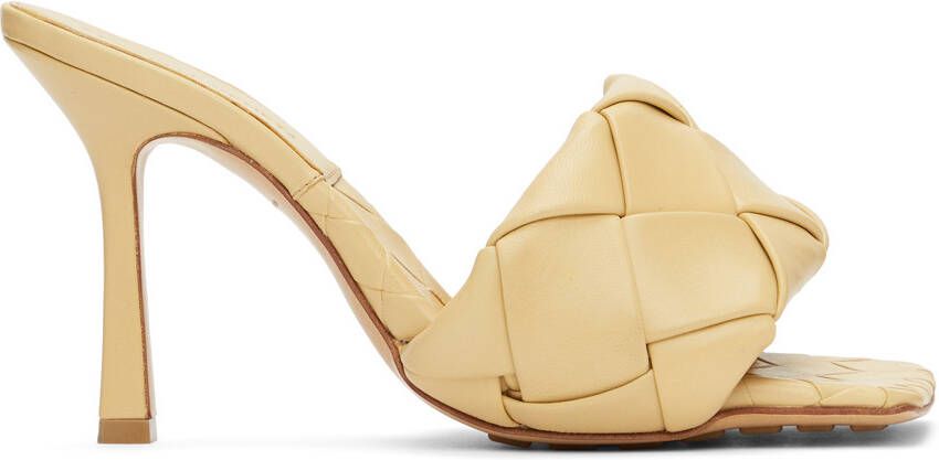 Bottega Veneta Beige Intrecciato The Lido Heeled Sandals
