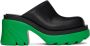 Bottega Veneta Black & Green Flash Mules - Thumbnail 1