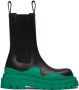 Bottega Veneta Black & Green Tire Chelsea Boots - Thumbnail 1