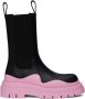 Bottega Veneta Black & Pink Tire Chelsea Boots - Thumbnail 1