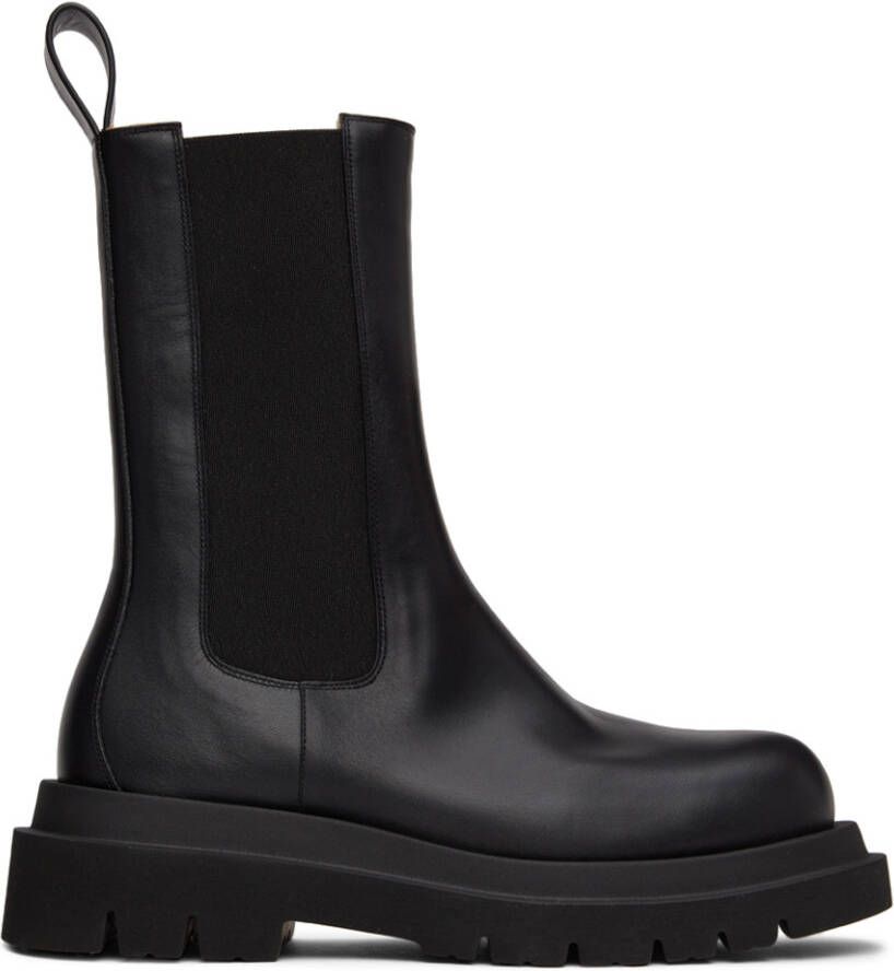 Bottega Veneta Black Shearling Lug Chelsea Boots