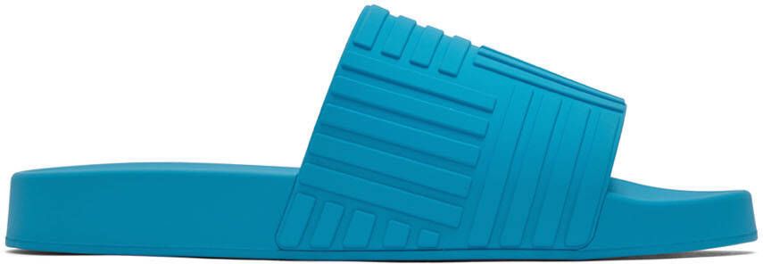 Bottega Veneta Blue Slider Sandals