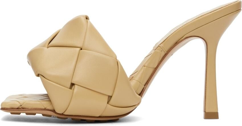 Bottega Veneta Beige Intrecciato Lido Heeled Sandals - Picture 2