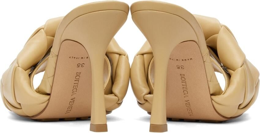 Bottega Veneta Beige Intrecciato Lido Heeled Sandals - Picture 3