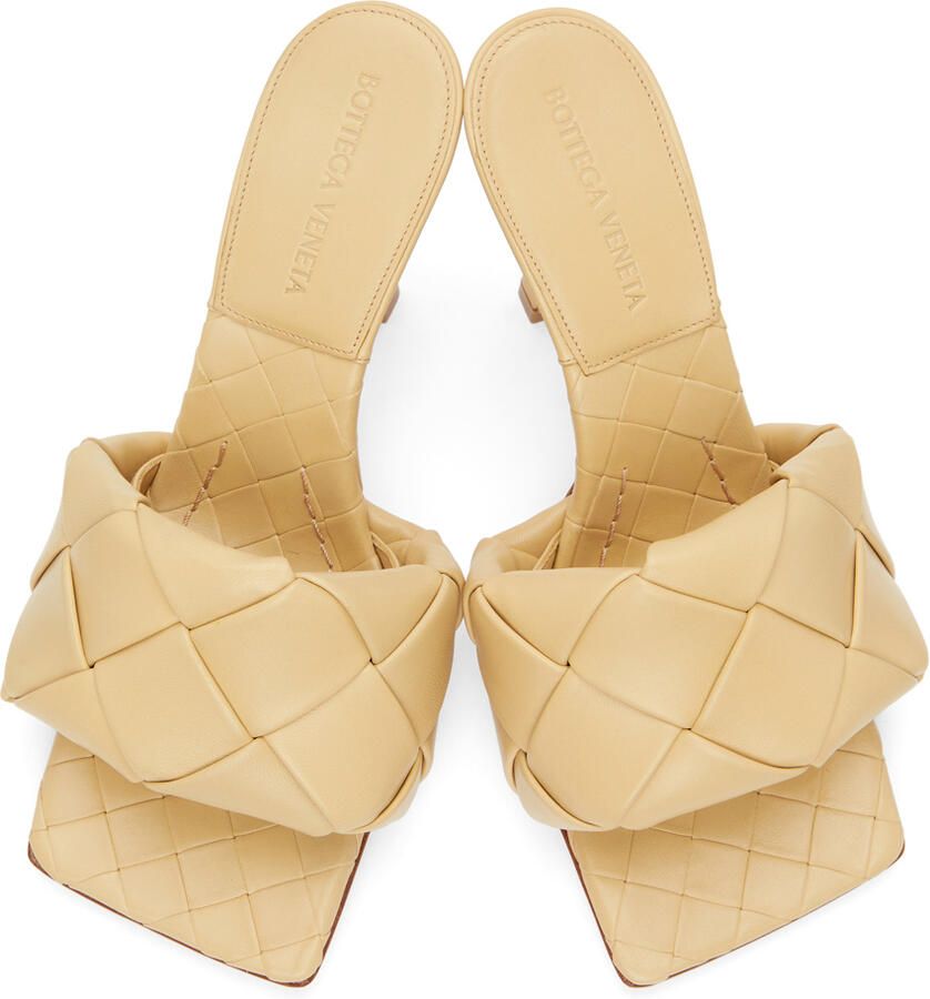 Bottega Veneta Beige Intrecciato The Lido Heeled Sandals